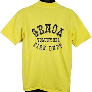 Genoa Volunteer Fire Department T Shirt Vintage 80s Nevada Fire Fighter Large